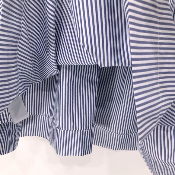 Gap Blue White Pinstripe Smock Waist Nautical Cotton Midi Skirt - Picture 14 of 16